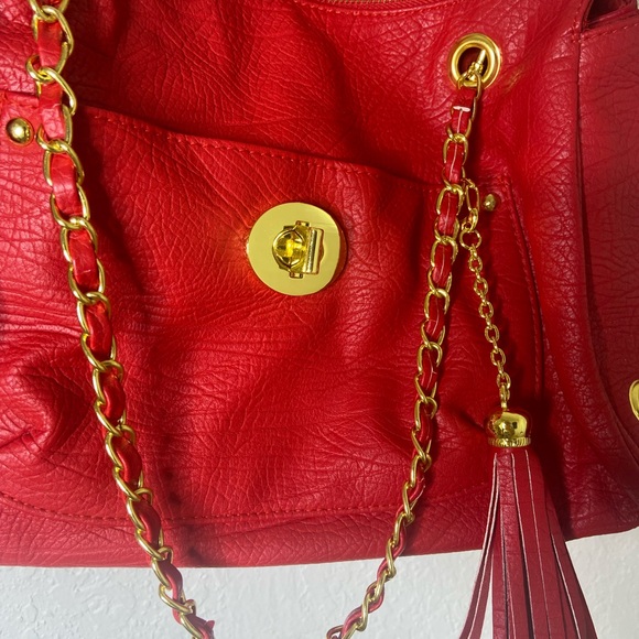 Mark. Vibrant Red Bag with Gold Details - Picture 7 of 11